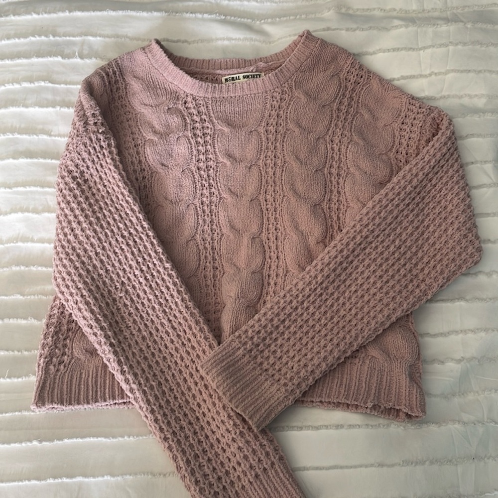 ⭐️SALE⭐️ moral society light pink sweater. size medium but fits like a small.